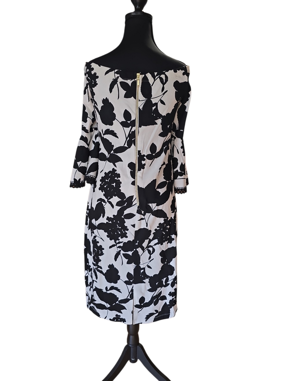 Premier Amore Black & White Floral Off-Shoulder Sheath Dress 16. NWT - Picture 5 of 5